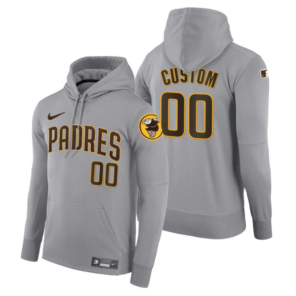 Men Pittsburgh Pirates 00 Custom gray road hoodie 2021 MLB Nike Jerseys